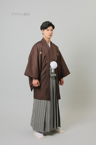 ブラウン紋付