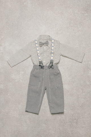 【男の子】グレーボーダー 