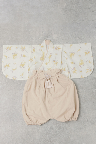 【和装】ベージュ×ミモザ