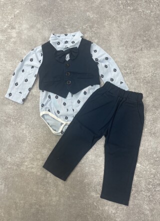 男の子【水色(柄)×ネイビー】