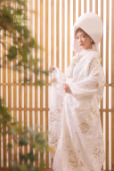 白無垢　洋髪綿帽子