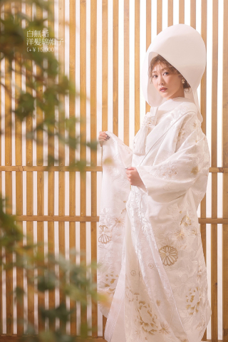 白無垢　洋髪綿帽子