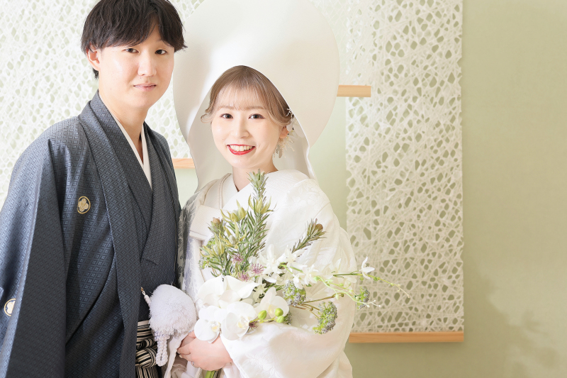 白無垢×洋髪綿帽子