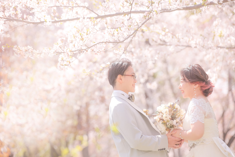 ブーケを持って