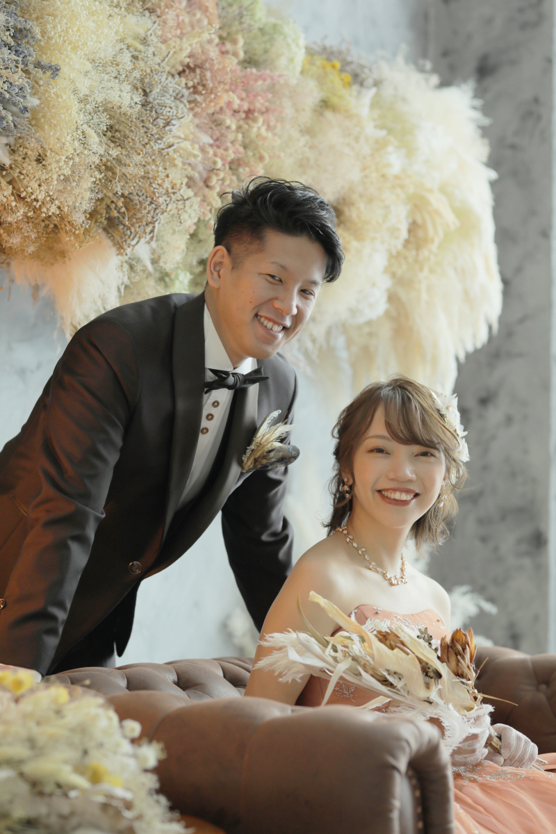 ドライフラワーのアーチが写真映え♡