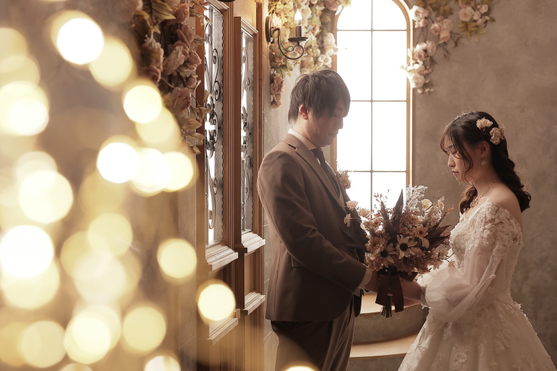 ブーケを持って