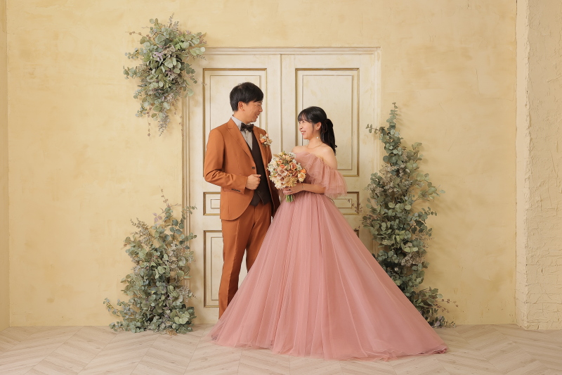 ピンクのドレスで前撮り♡