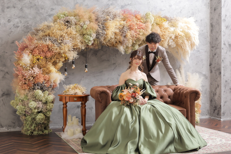 ドライフラワー×カラードレス