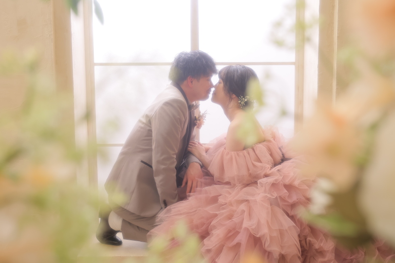 お花に囲まれて