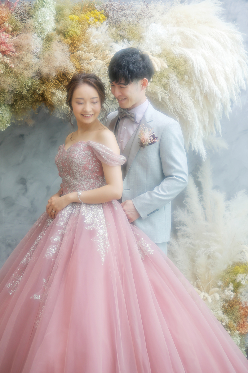 ドライフラワーを使ったスタジオセット