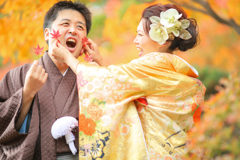 紅葉でむぎゅーーーっと♪