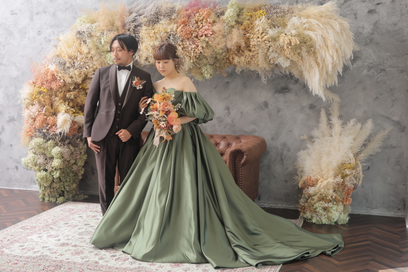 ドライフラワー×カラードレス