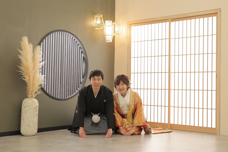 定番のおじぎも