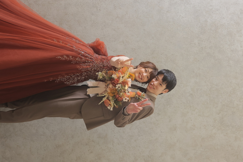 カメラに向かってピース!