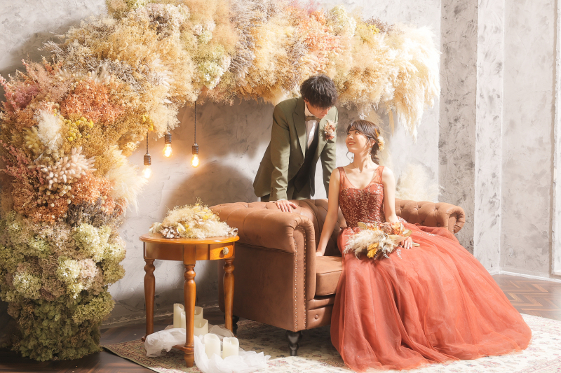 色鮮やかなカラードレスでも撮影しました!