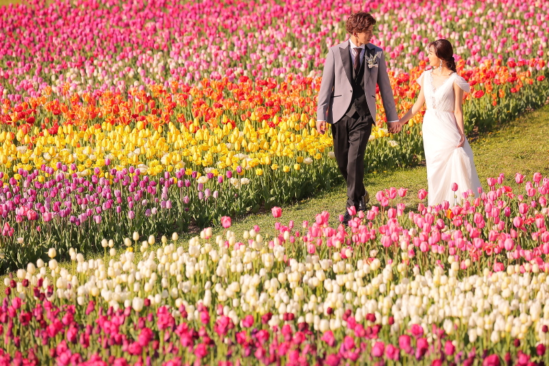 道沿いを仲良く散歩中♪