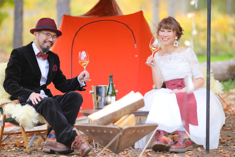 シャンパンを入れて乾杯♪