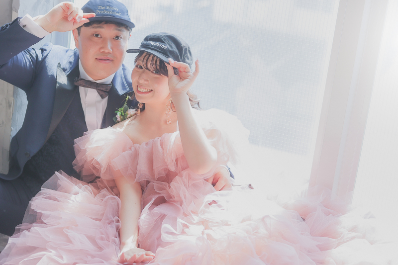 おそろいのキャップ