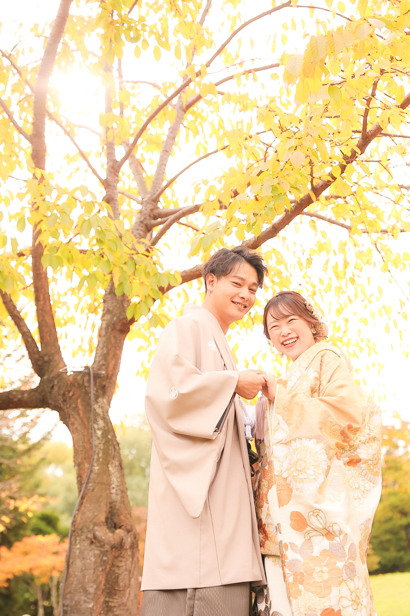 紅葉の下、手を繋いで⚘