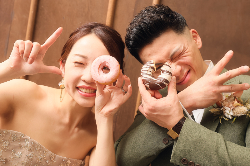 お持ち込みいただいたドーナツと!