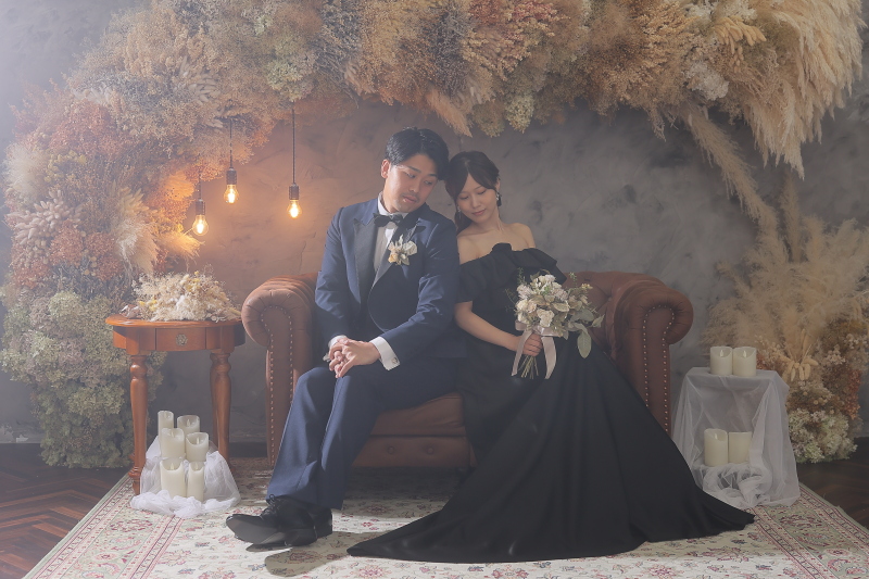 黒ドレスで前撮り♡