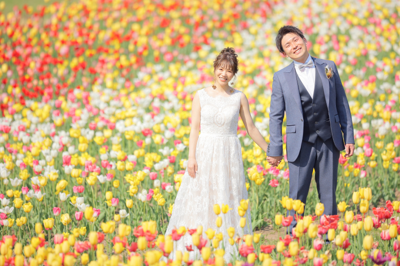 一面チューリップのなかで