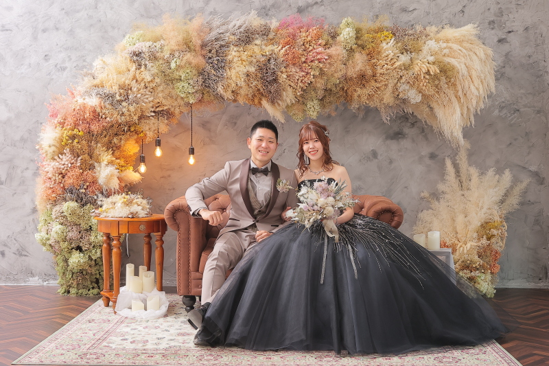 ドライフラワー×カラードレス