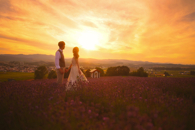 夕日をバックに・・・