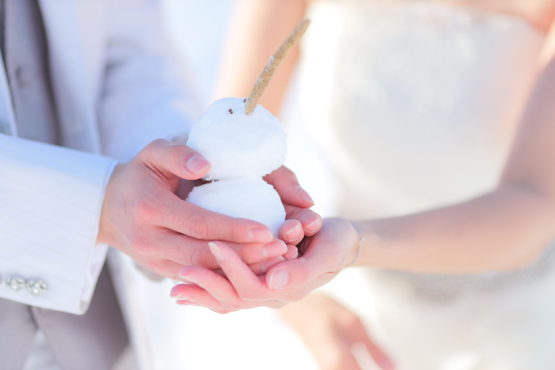 雪を使って・・♡