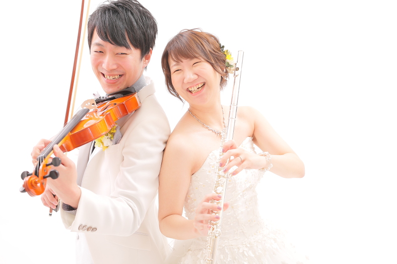 背中を合わせて二重奏♪