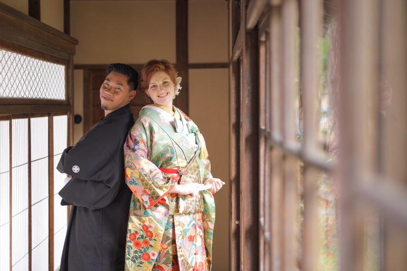 背中合わせでにっこり!