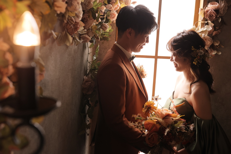 ブーケを持って