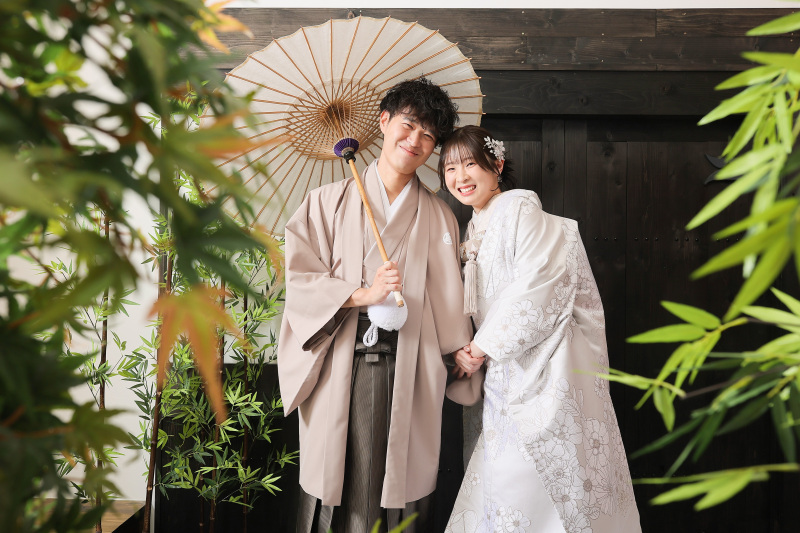 白無垢×ベージュ袴♡