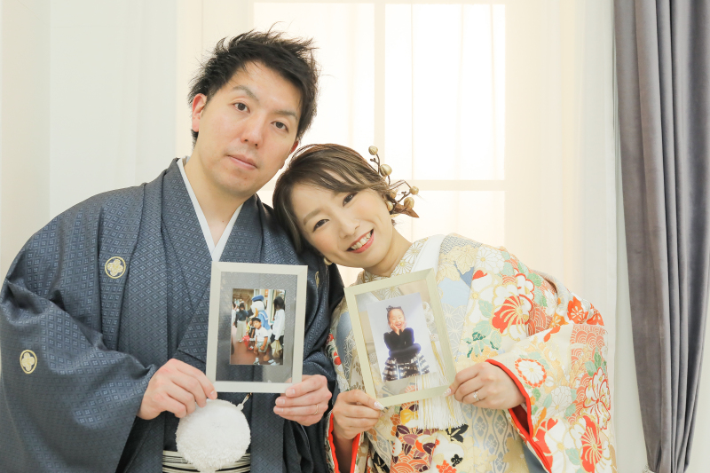 昔の写真と一緒に