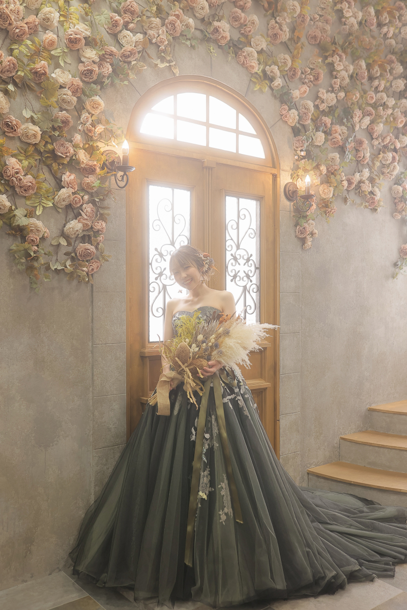 大きなブーケと