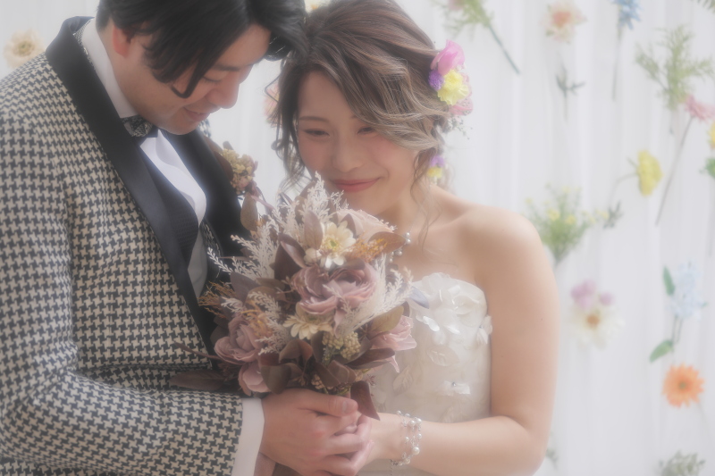 くすみカラーのブーケ