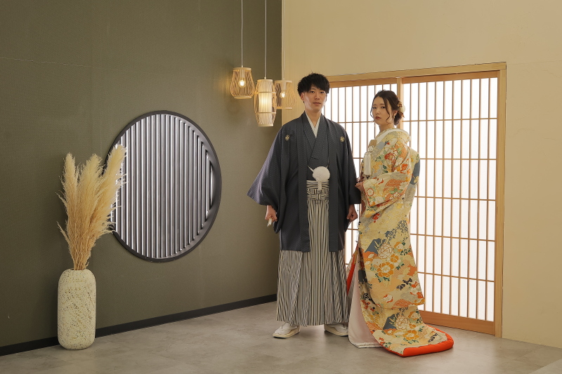 和装に着替えて