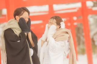 冬の和装ロケーション（伏見稲荷神社×モエレ沼公園）