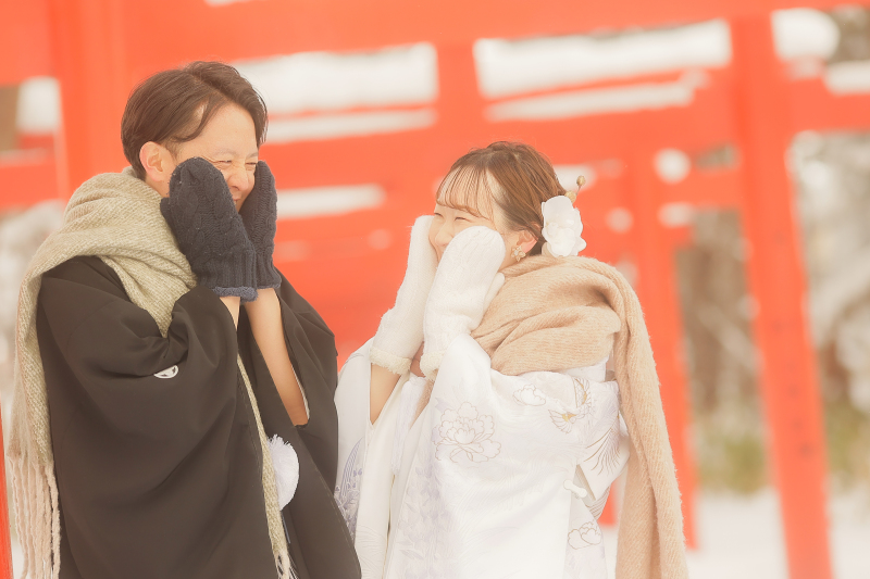 冬の和装ロケーション(伏見稲荷神社×モエレ沼公園)