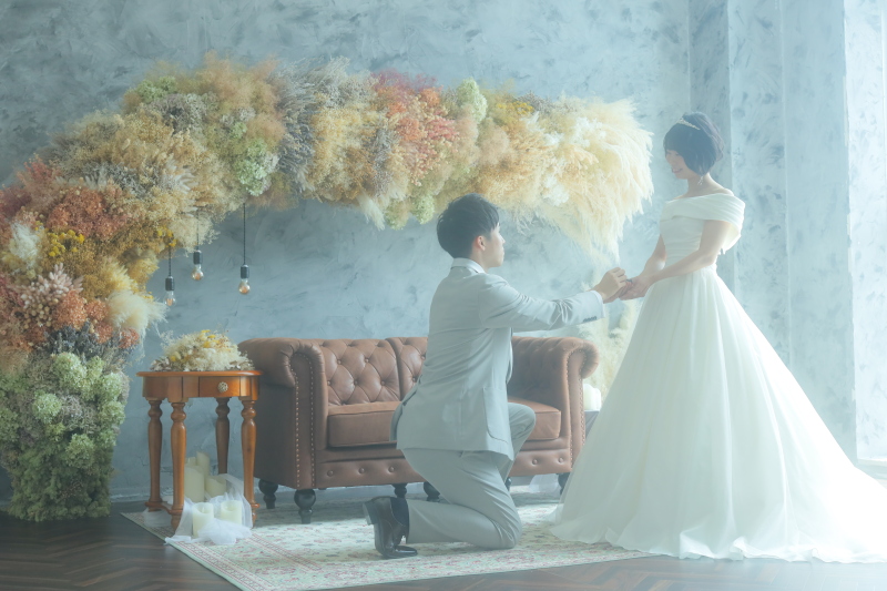 ウェディングドレスで・・