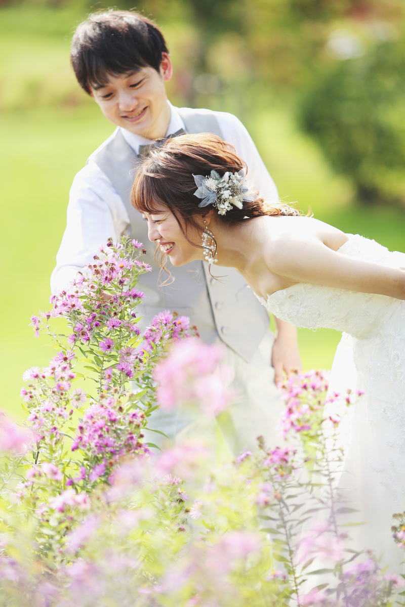 お花畑での撮影が人気のゆにガーデン