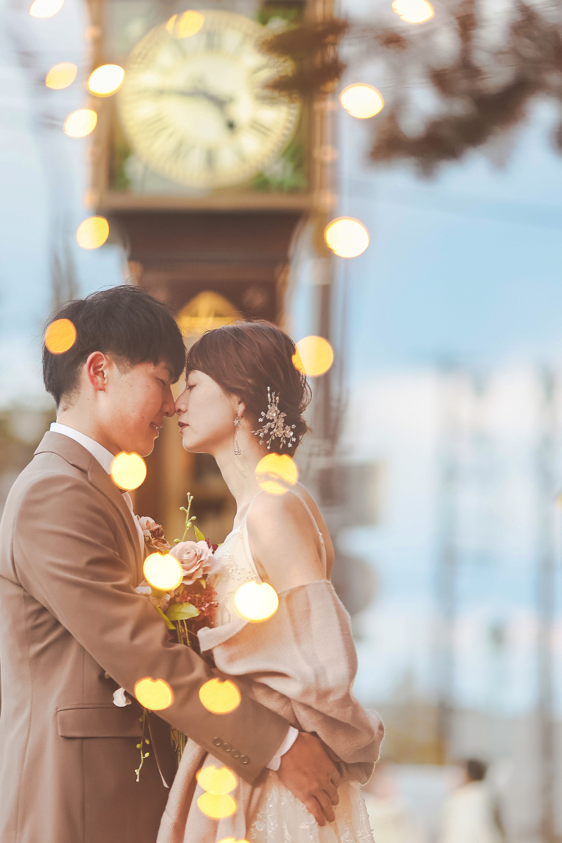 オルゴール堂前の時計前で