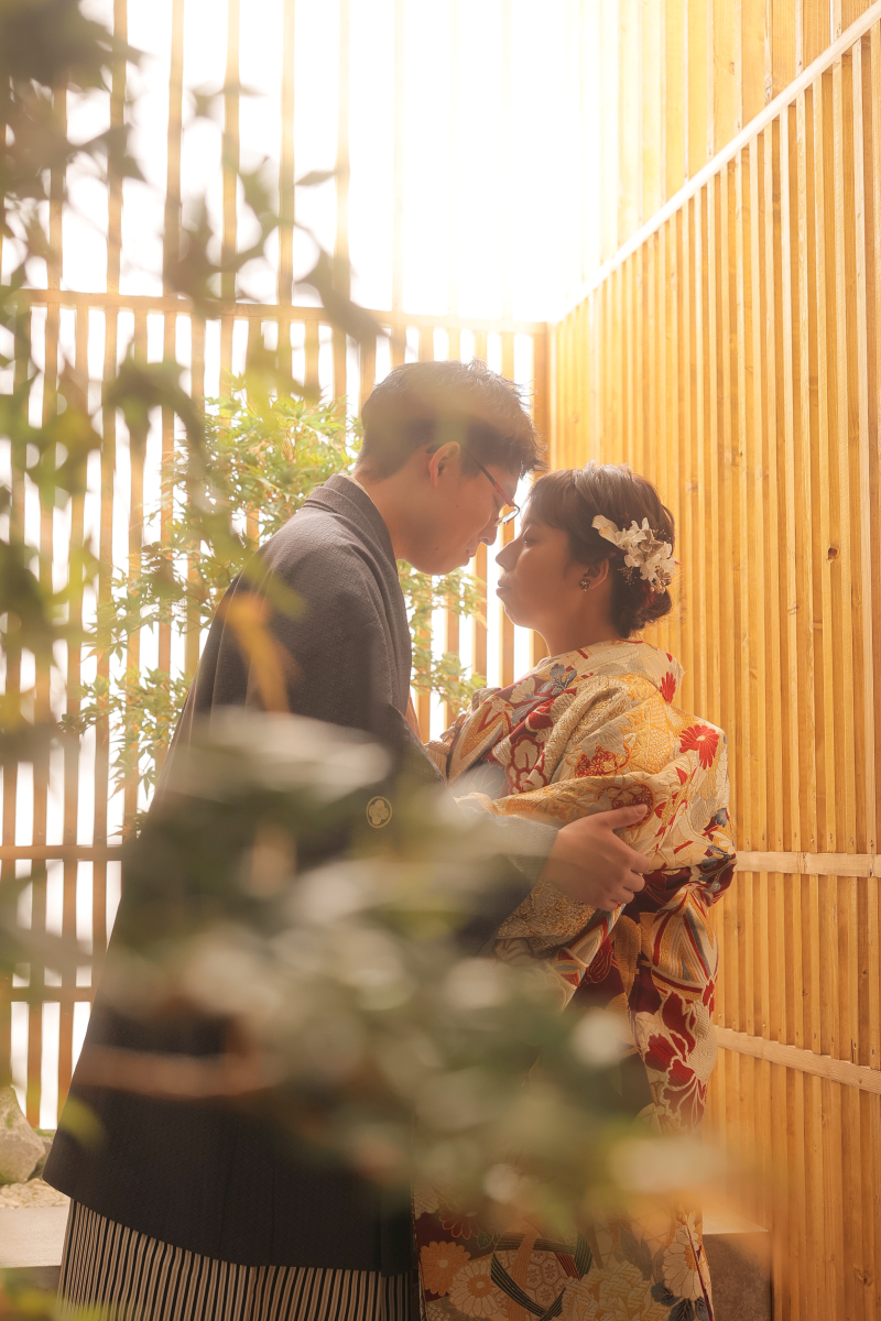 温かみのある坪庭のセット