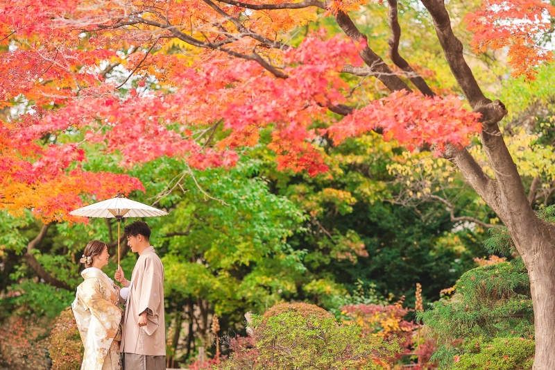 紅葉Location×洋装2着スタジオ