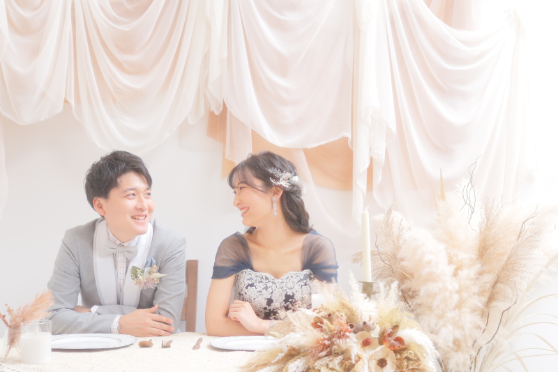 披露宴を再現したセット