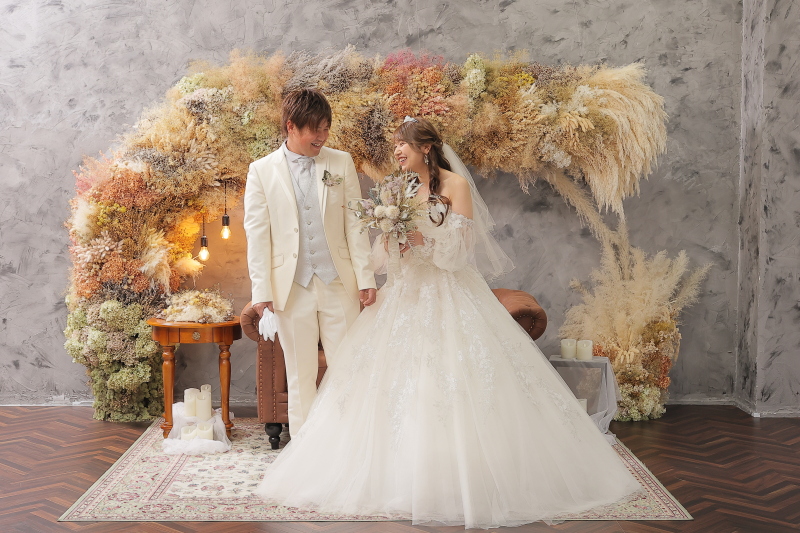 ドライフラワー×ウエディングドレス