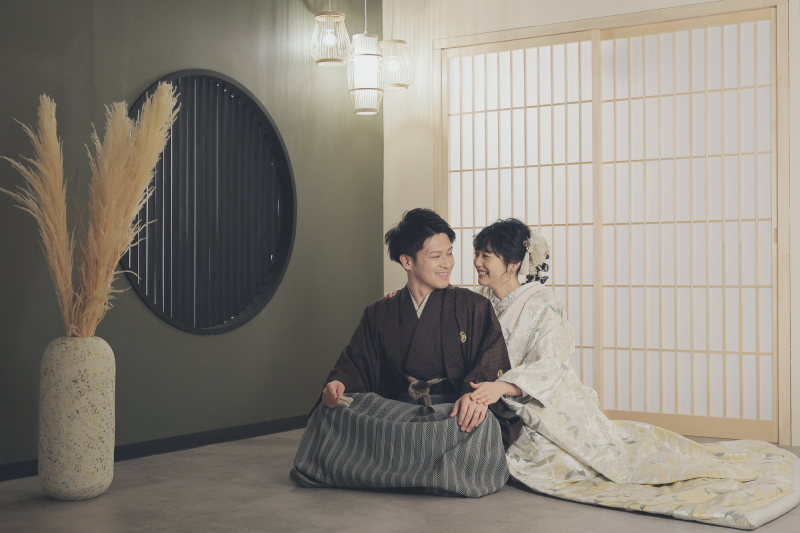 白無垢×ブラウン袴✿