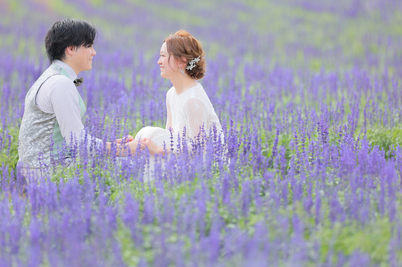 一面に広がるお花畑で