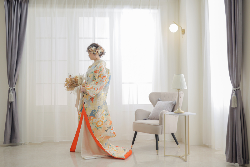 春らしいカラーの新作色打掛❁