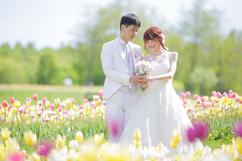 チューリップに囲まれて❁